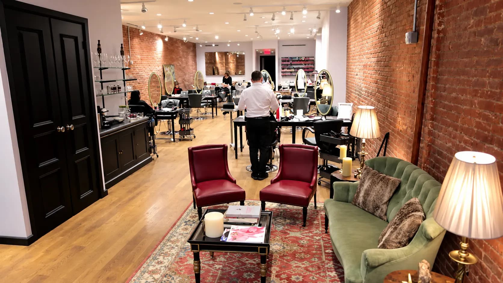 The lounge and salon interior at MLD New York